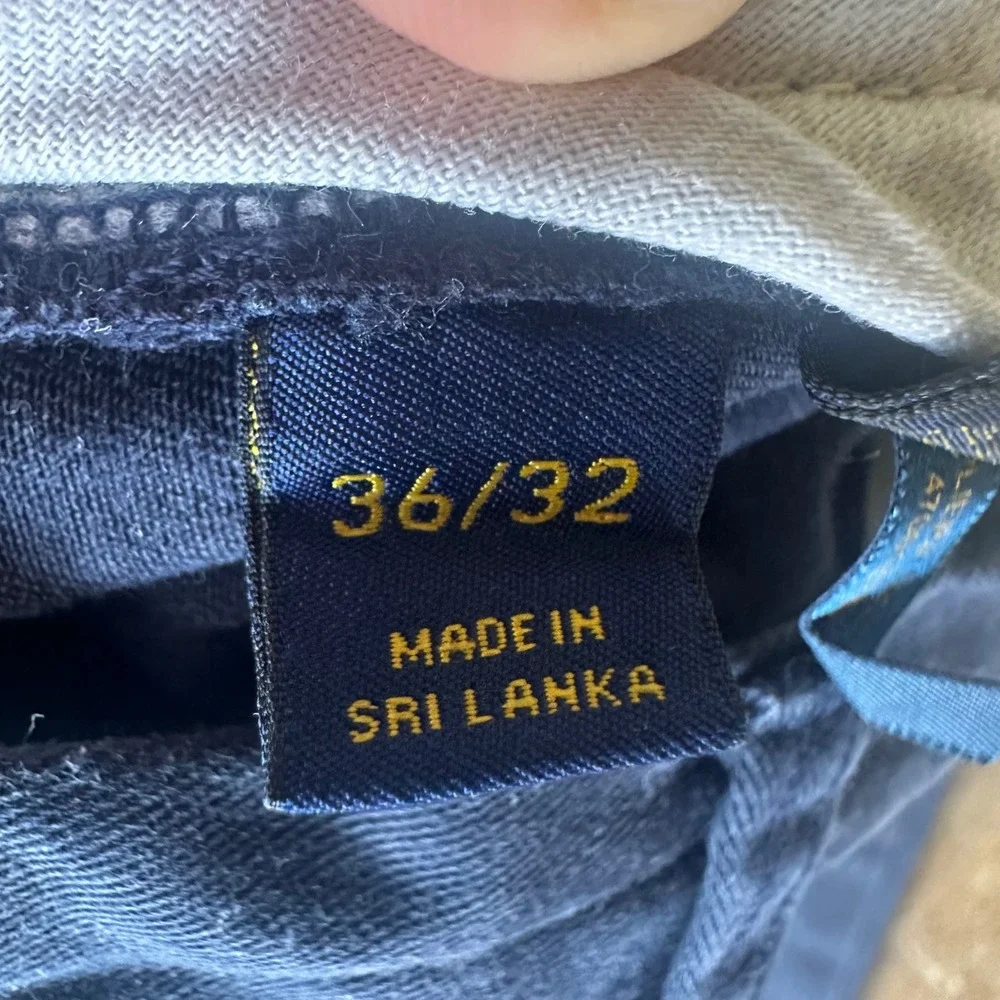 Polo Ralph Lauren Chino Pants Mens 36x32 Navy Blue Excellent Relaxed Fit Twill
